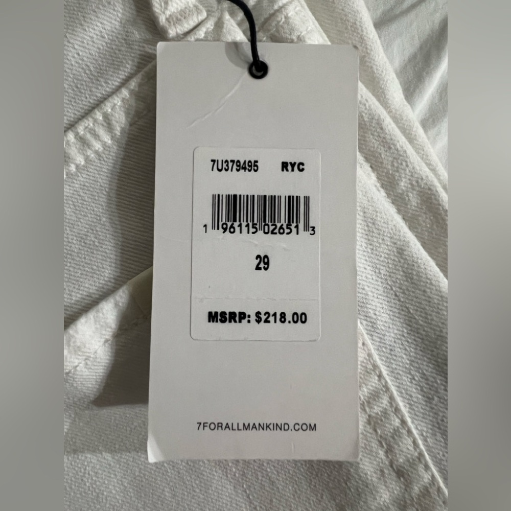 7 For All Mankind HW Cropped Straight Ankle Jeans Size 29 (NWT) Retail $218 - Picture 5 of 6